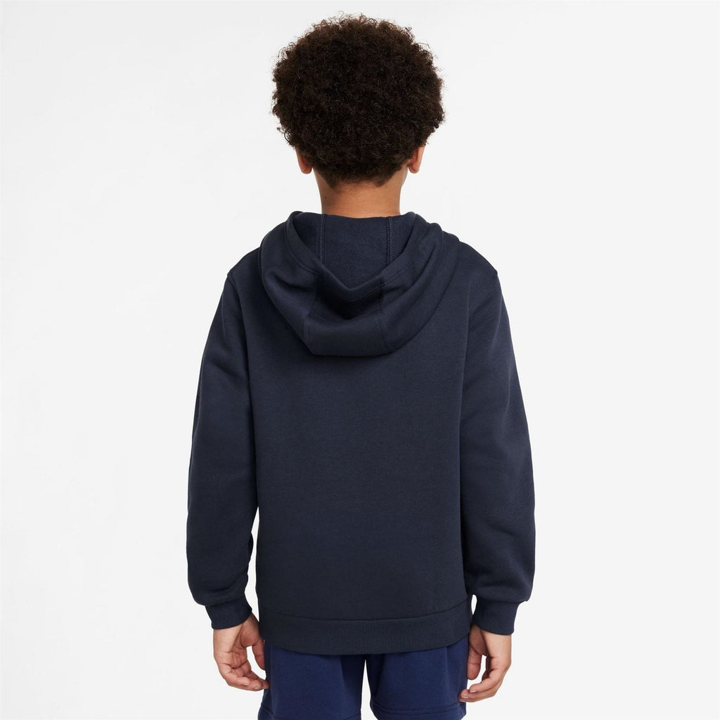 Nike Club Fleece Logo Print Hooded Long Sleeve Sweatshirt