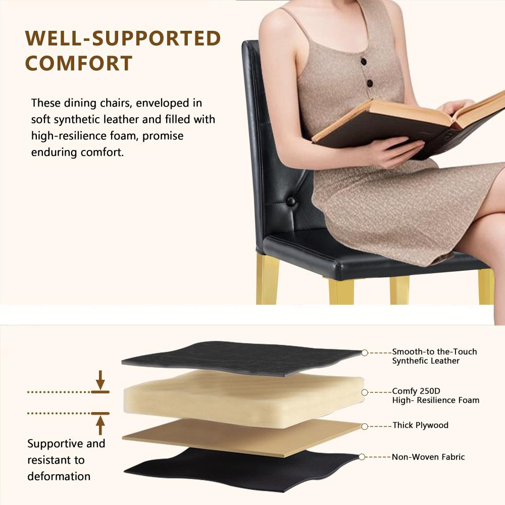 Elegant Dining Chairs with Buckle Backrest