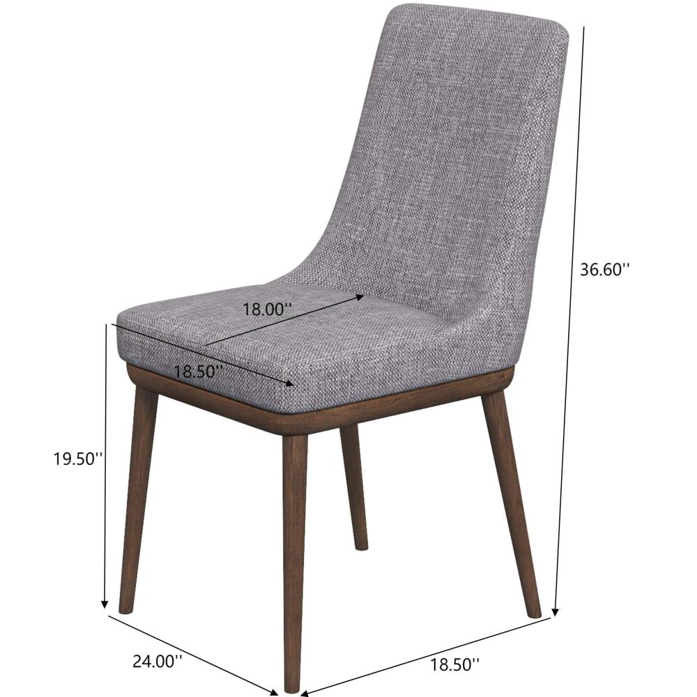 Mid-Century Modern Upholstered Dining Chair Set of 2