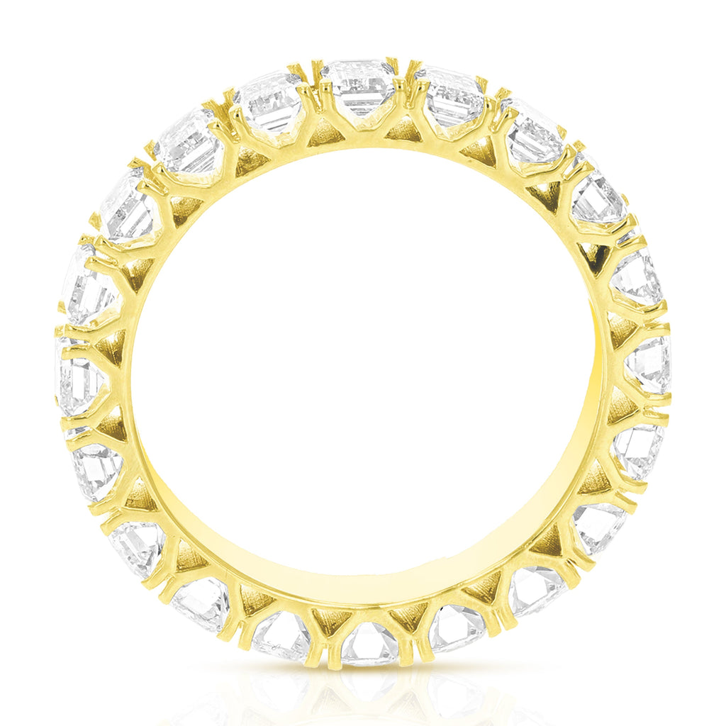 3 cttw Emerald Lab Grown Diamond Eternity Ring Wedding Band in 14K Yellow Gold For Women