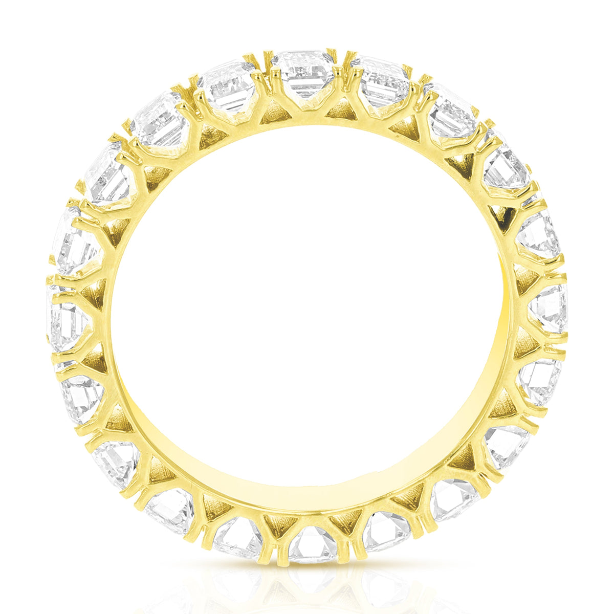 3 cttw Emerald Lab Grown Diamond Eternity Ring Wedding Band in 14K Yellow Gold For Women