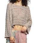 Twisted Cable Sweater In Beige
