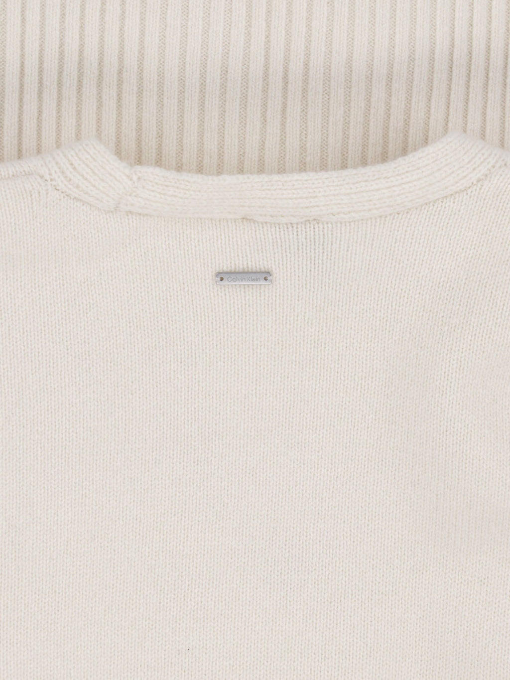 White Wool Asymmetrical Hem Sweater