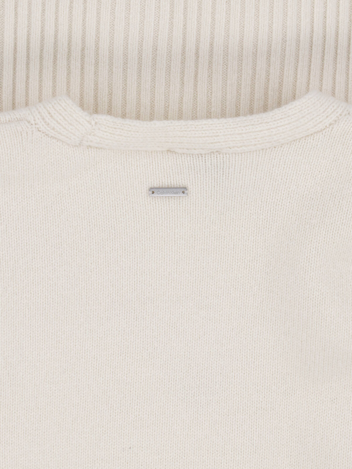 White Wool Asymmetrical Hem Sweater