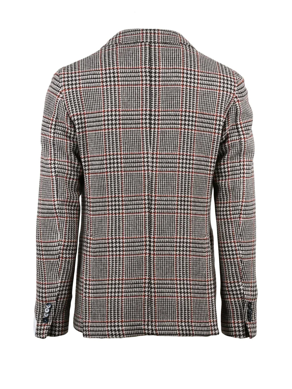 Brown Checkered Virgin Wool-Blend Blazer