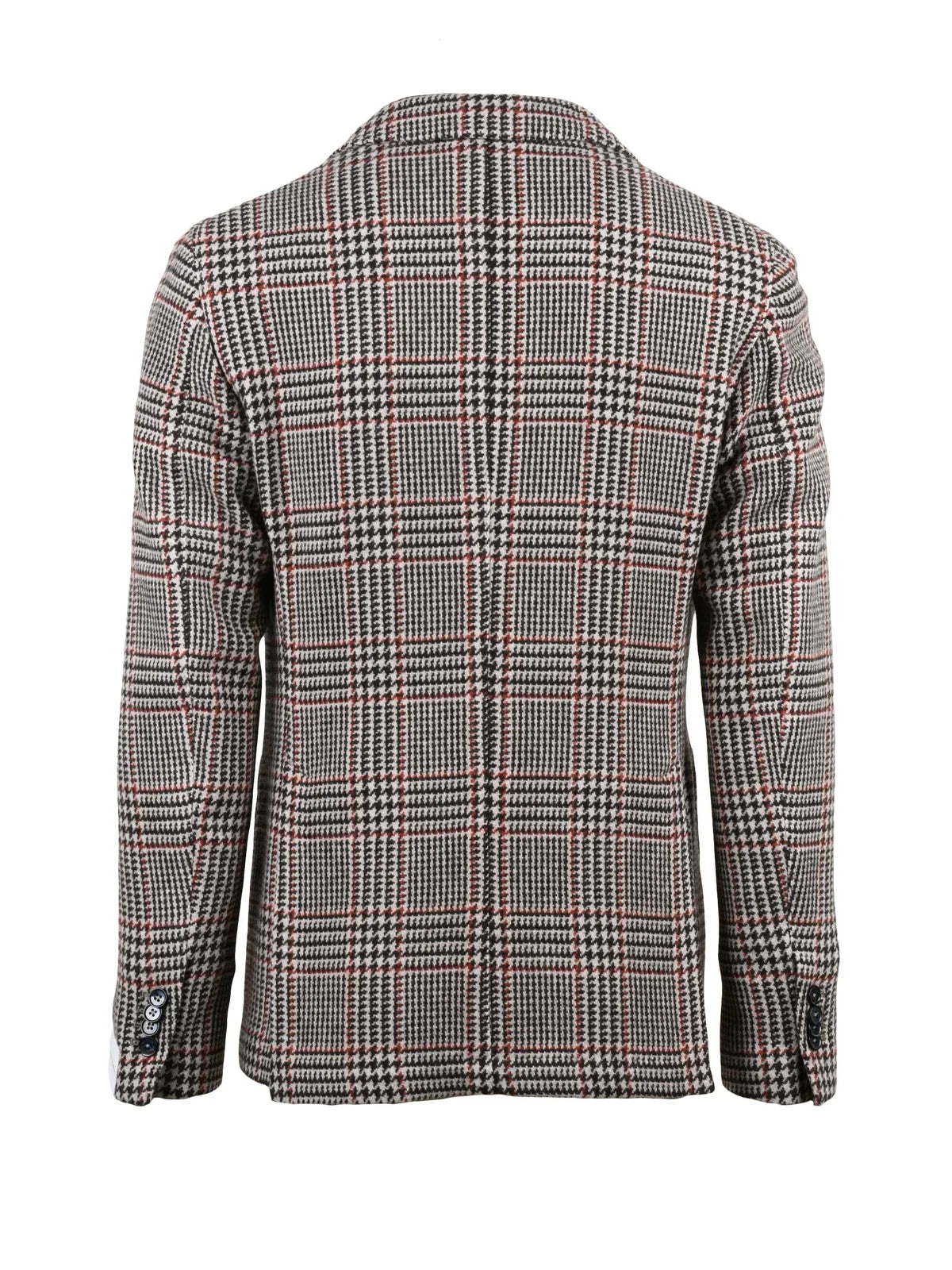 Brown Checkered Virgin Wool-Blend Blazer