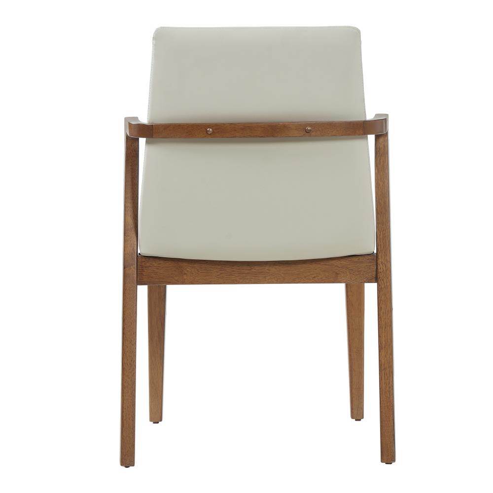 Set of 2 Stylish Dining Room Armchairs with Padded Seats and Sturdy Rubberwood Frames