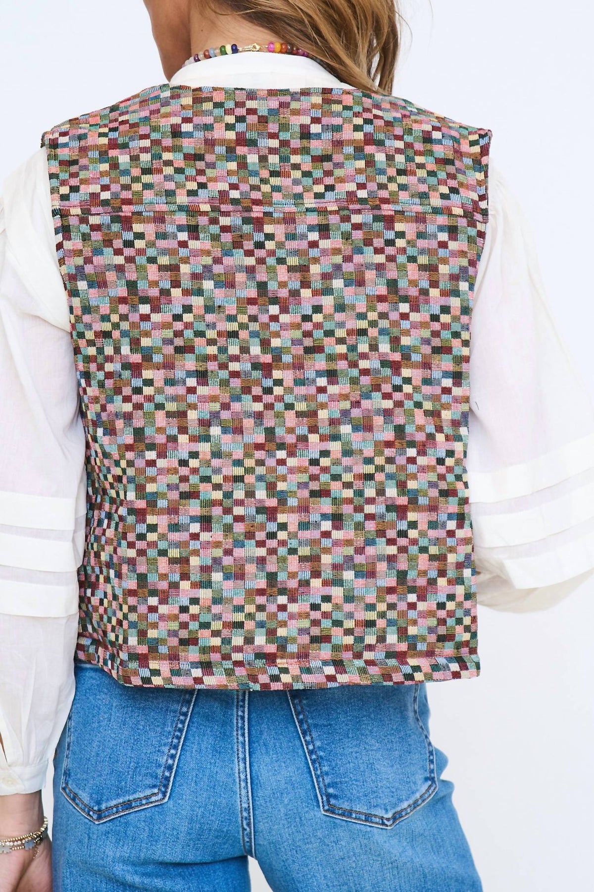 Lizzie Reversible Sleeveless Vest In Multi