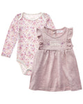 René Rofé 2pc Marled Terry Jumper Dress & Bodysuit Set