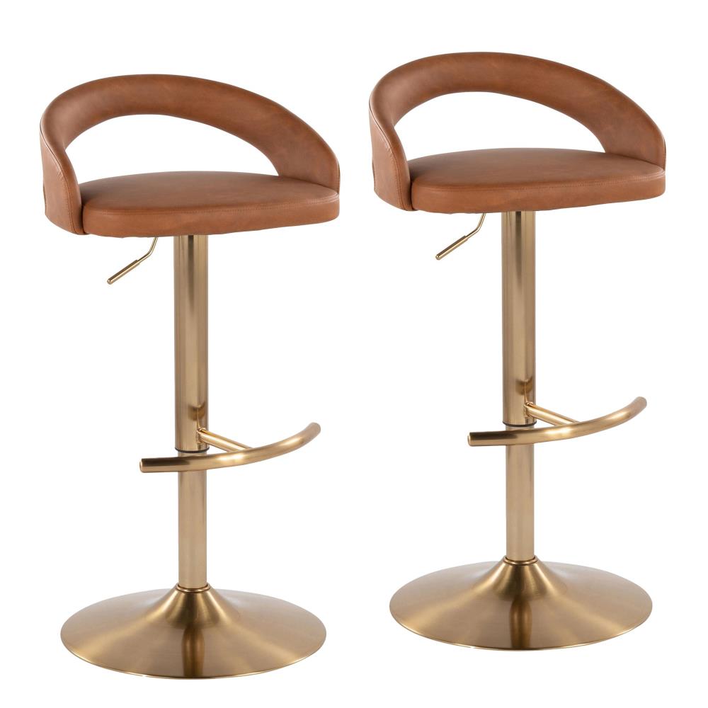 Contemporary Adjustable Bar Chairs with Padded Seating and Elegant Metal Frames