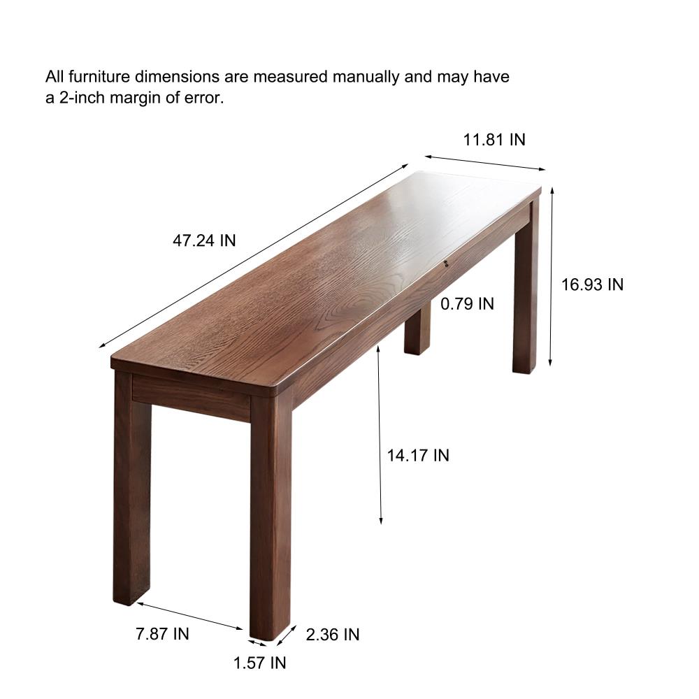 Modern Solid Wood Dining Bench with Sturdy Construction