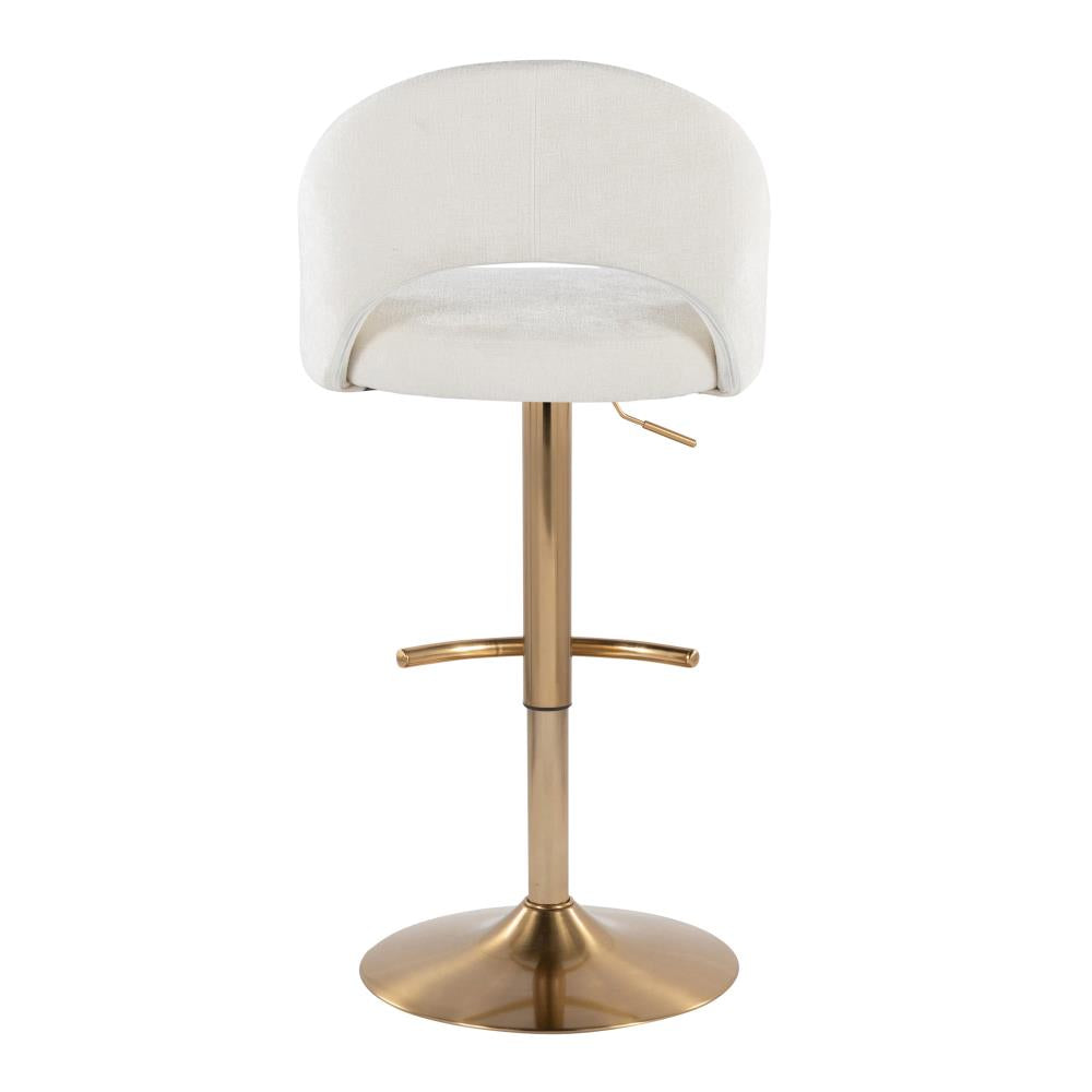 Contemporary Swivel Bar Stools with Upholstered Seats and Refined Metal Detailing