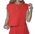 Sleeveless Crop Tank In Red