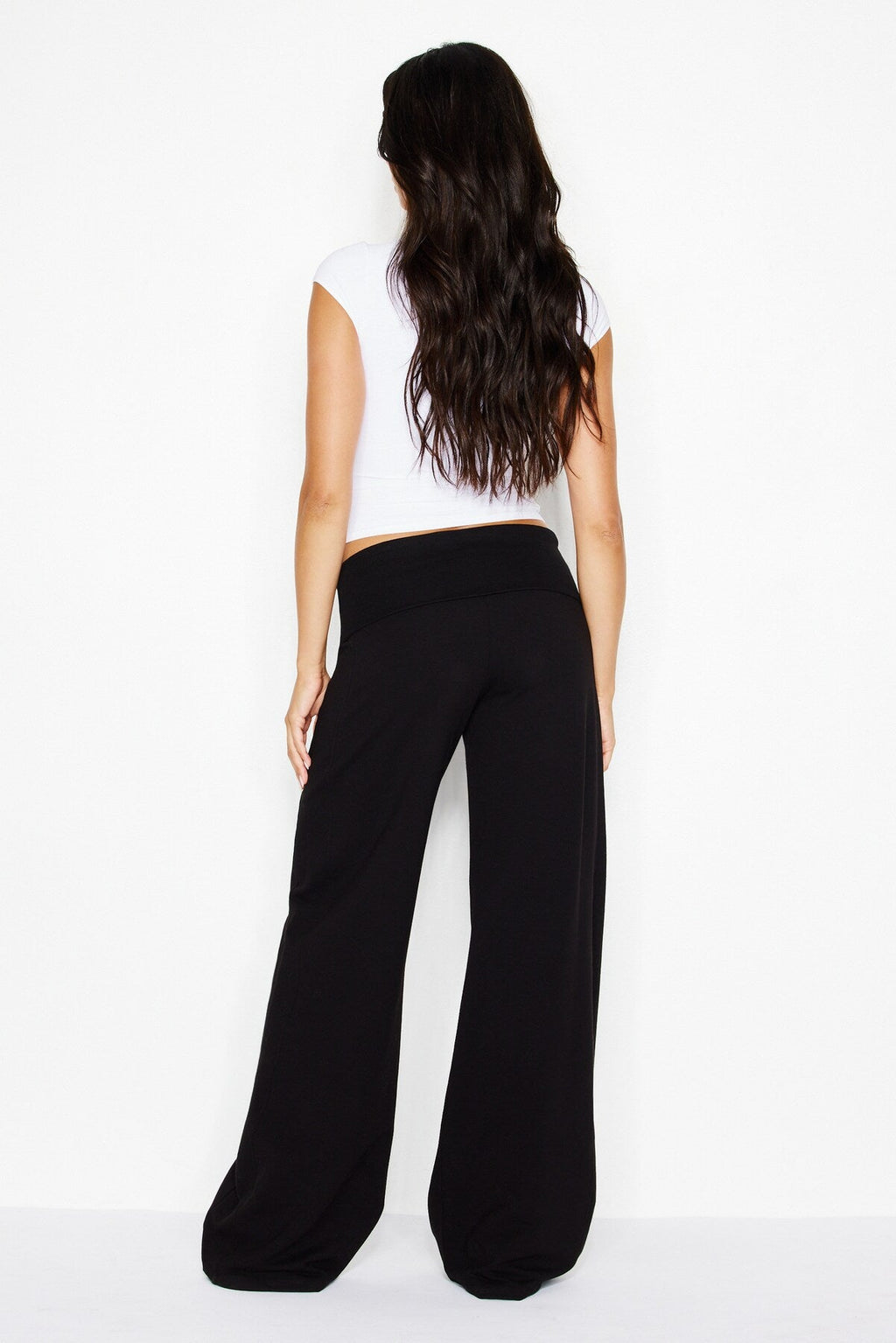 Brushed StretchTerry Foldover Pants