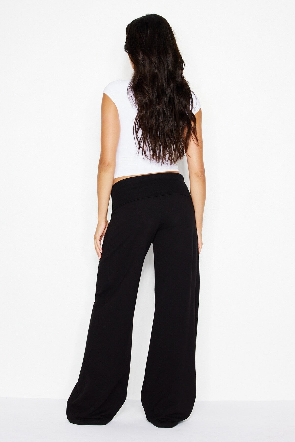Brushed StretchTerry Foldover Pants
