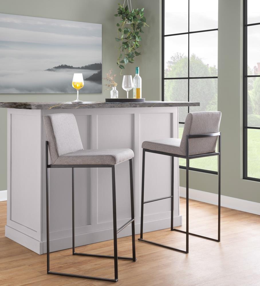 Modern Upholstered Bar Chairs with Padded Backrests