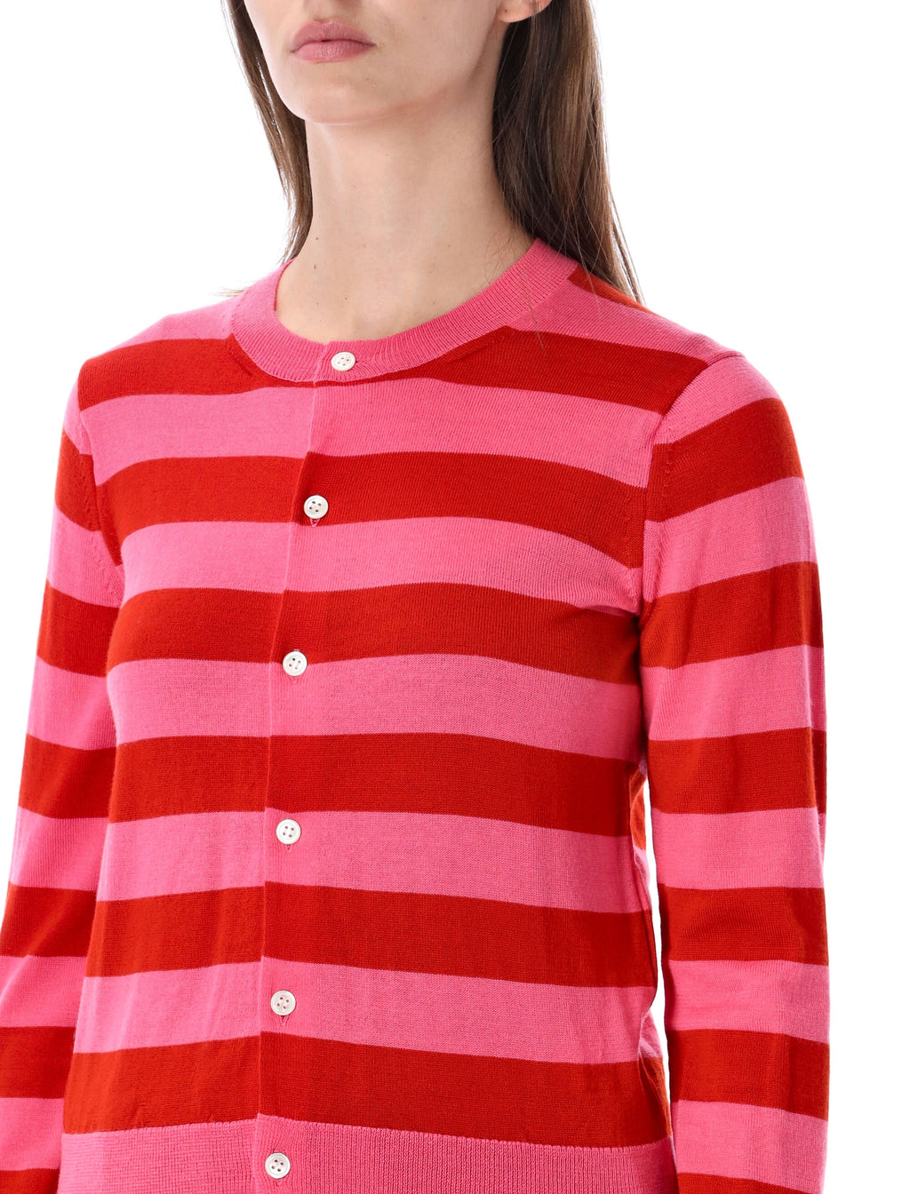 Stripe Striped Round Neck Cardigan