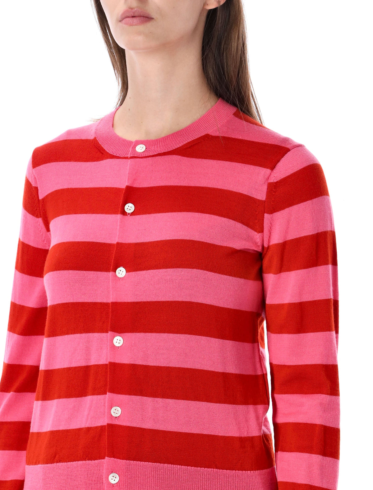Stripe Striped Round Neck Cardigan