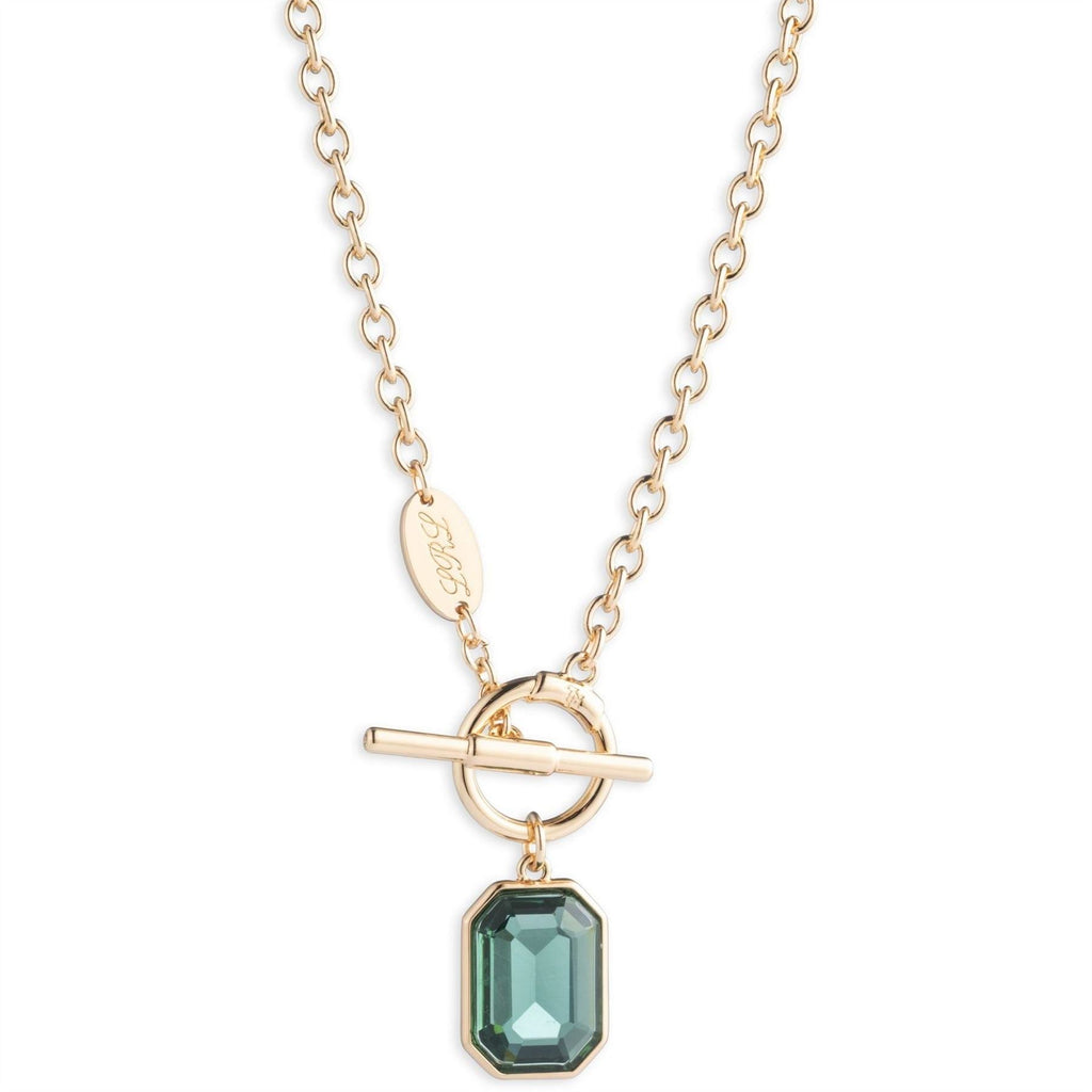 Lauren by Ralph Lauren Lauren Ralph Lauren Gold  And  Green Logo Necklace