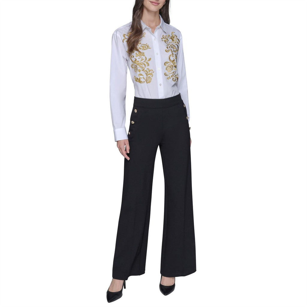 Karl Lagerfeld Womens Sportswear Wide Leg Trousers