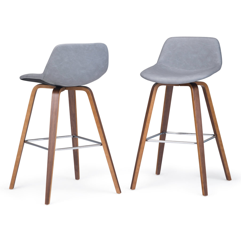 Modern Bentwood Bar Chairs with Upholstered Seats