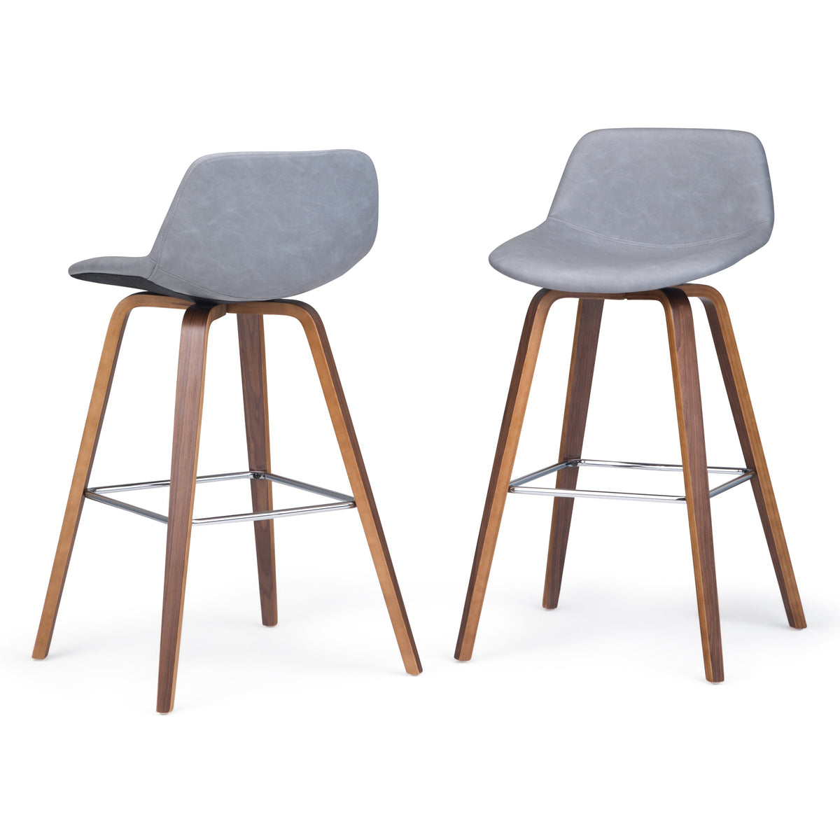 Modern Bentwood Bar Chairs with Upholstered Seats