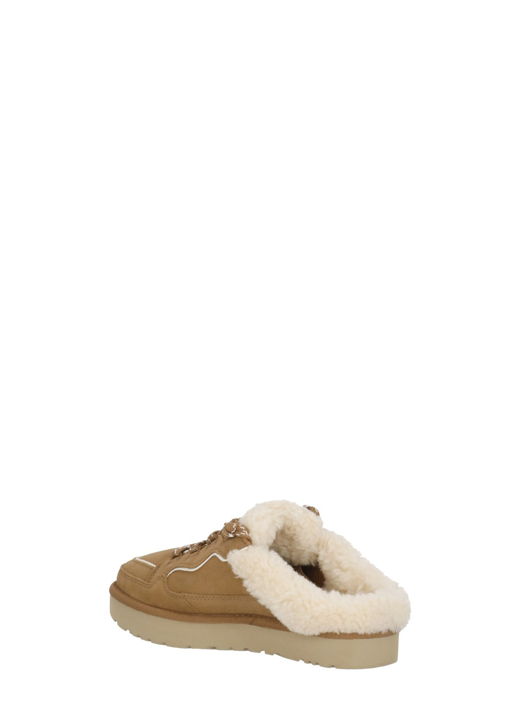 Brown Lowmel Mule Shearling Suede Slippers
