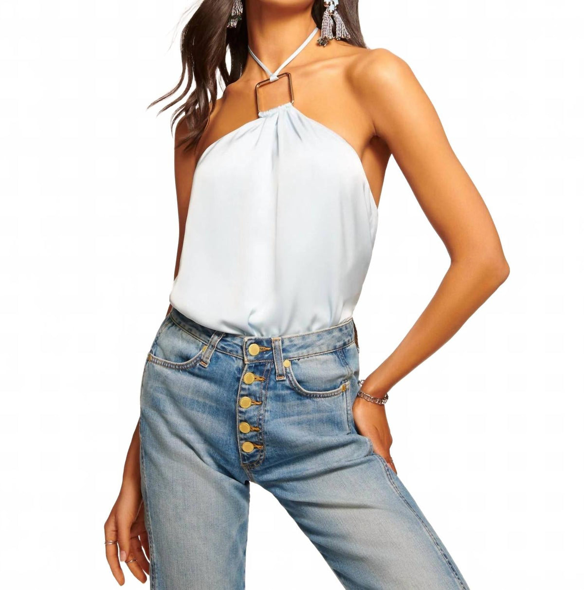 Devin Halter Top In Crystal Blue