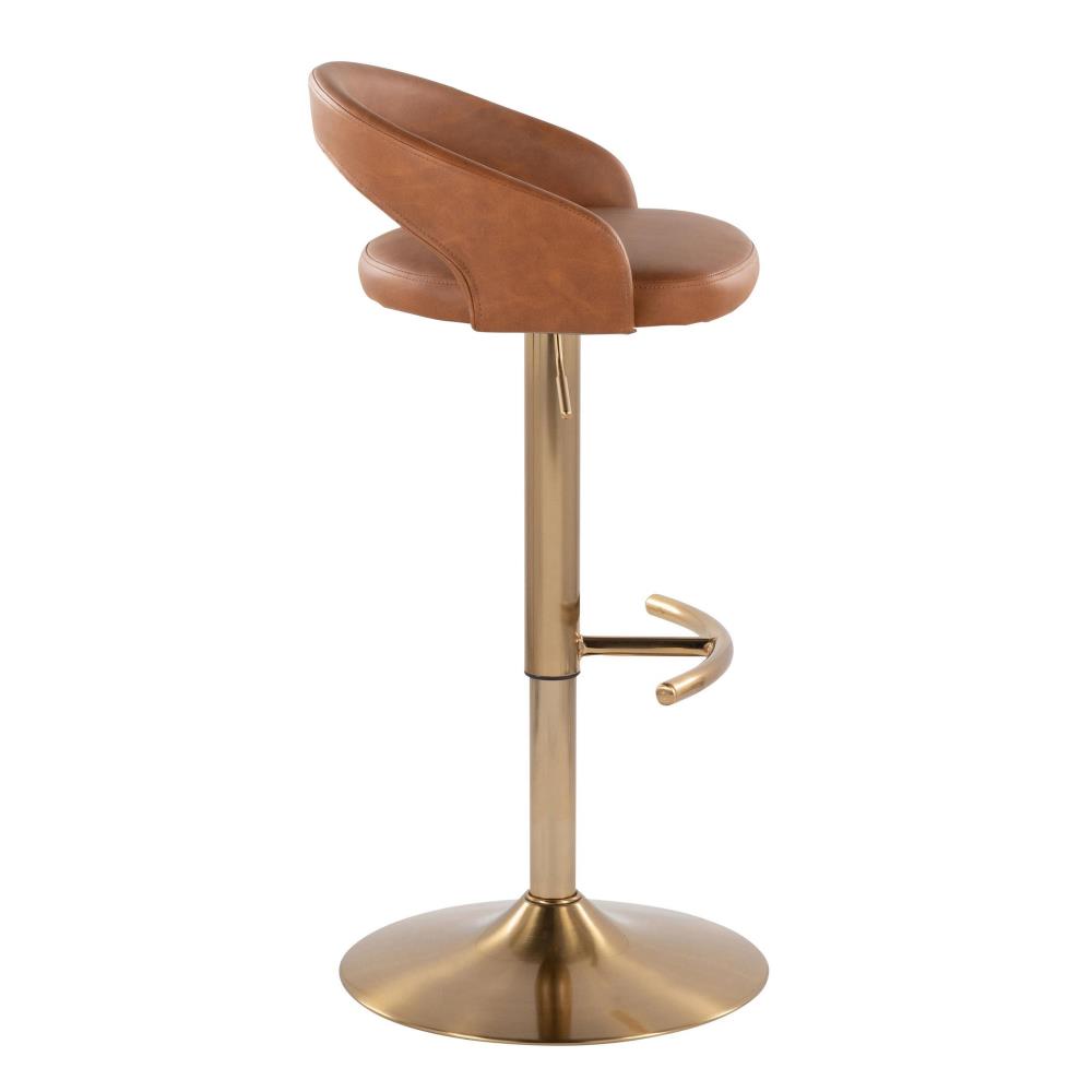 Contemporary Adjustable Bar Chairs with Padded Seating and Elegant Metal Frames