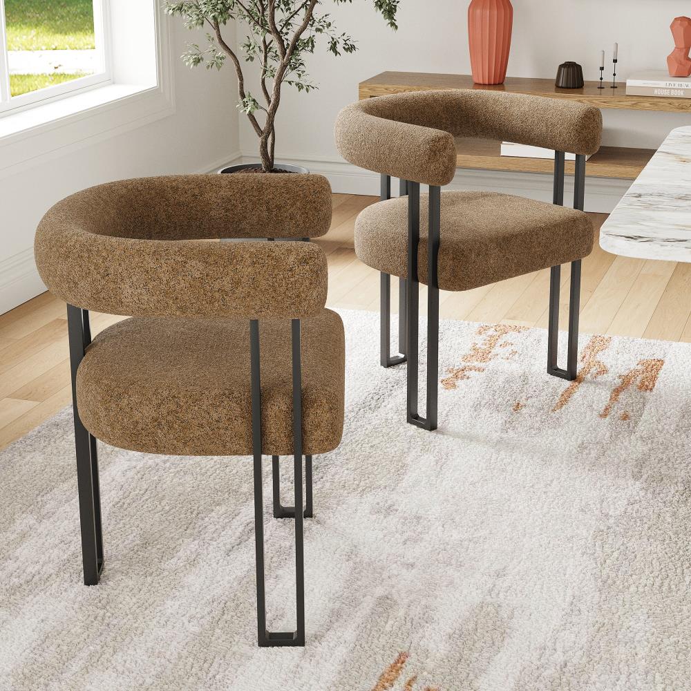 Modern Dining Chairs with Cushioned Seats and Metal Frames