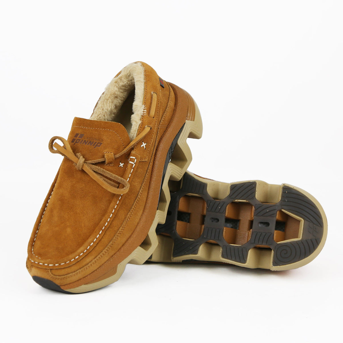 Pinnip Men's Genuine Suede Snow Loafers