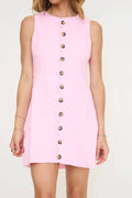 Scallop Edge Mini Dress In Pink