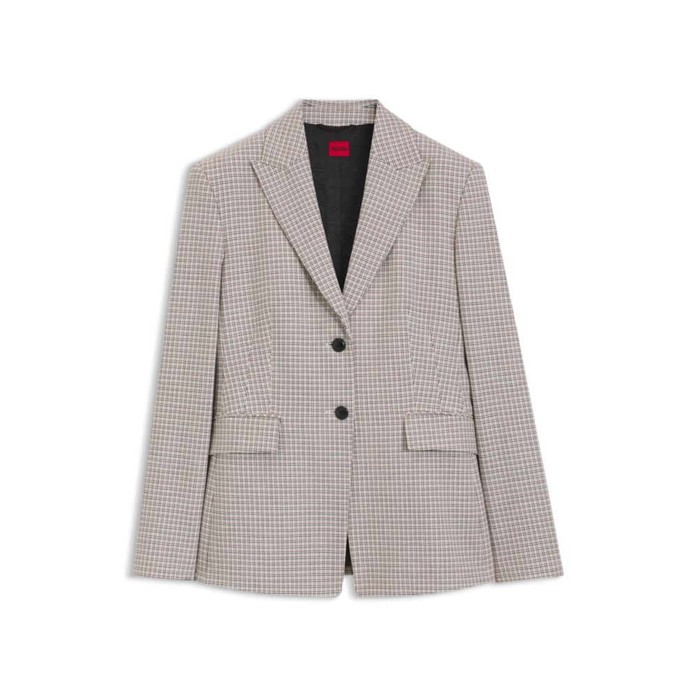 Regular-fit blazer with micro check