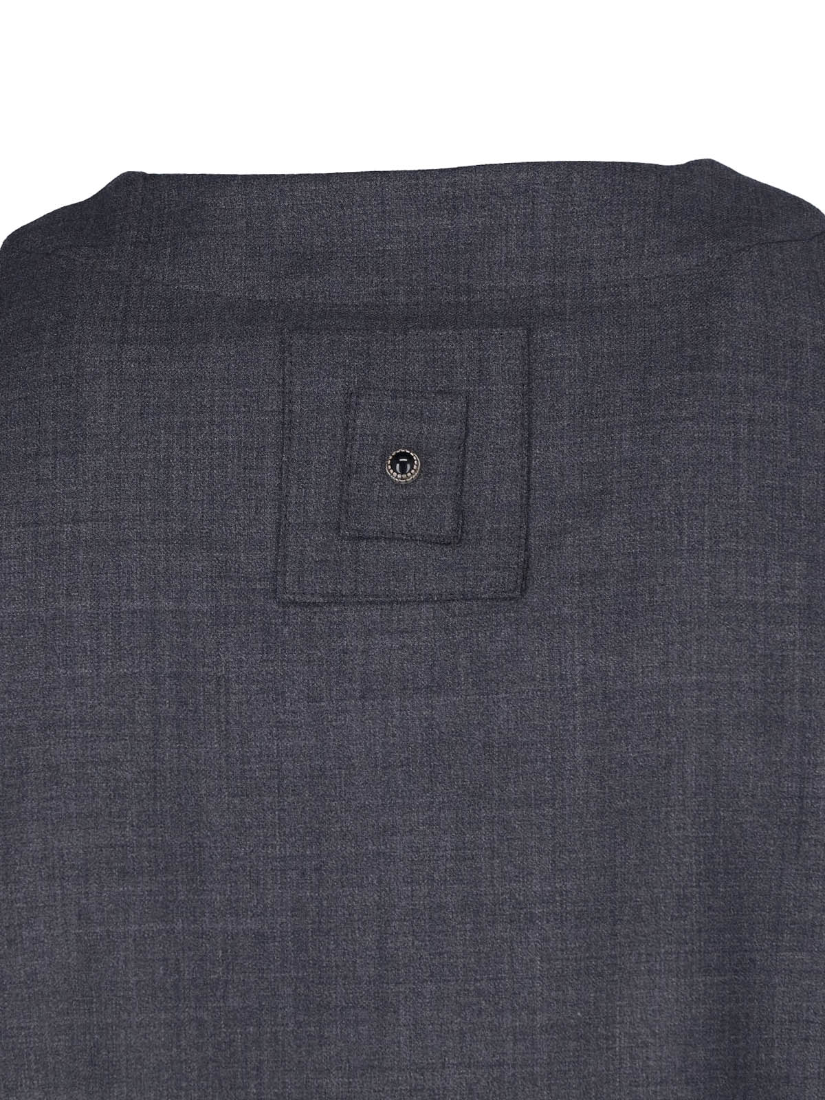 Grey Wool-Blend V-Neck Blazer