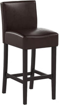 Leather Upholstered Bar Stools with Wood Frames
