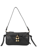 Rectangular Black Lamb Leather Shoulder Bag