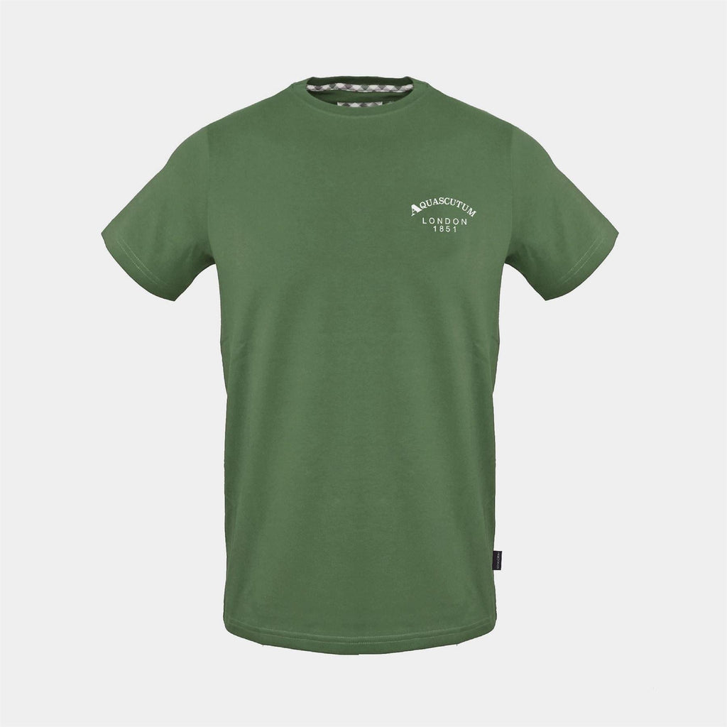 Aquascutum Crew Neck Short Sleeve Text Graphic T-Shirt