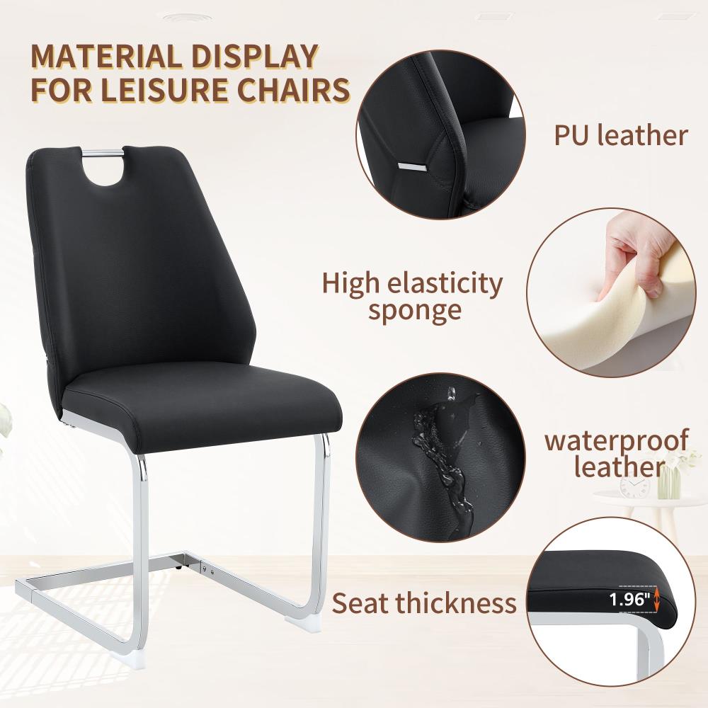 Set of 2 Modern Dining Room Chairs with Supportive Backs