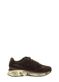 Brown Moerun 8636 Suede Leather Low-Top Sneakers