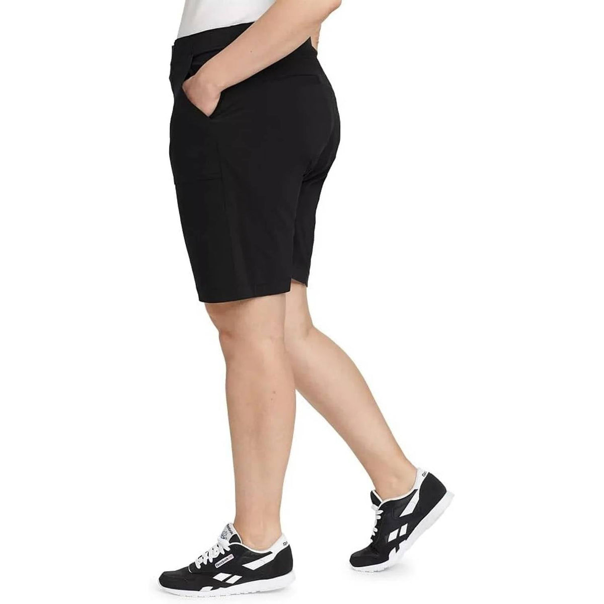 Women's High Rise Fitted Horizon Bermuda Shorts In Black