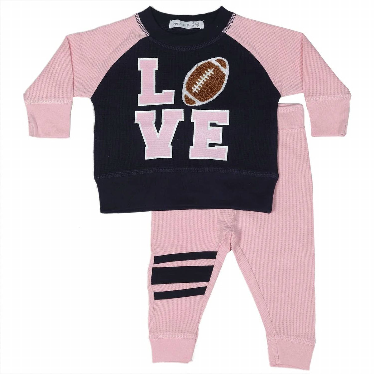 Girl's Football Fan Thermal Set In Pink