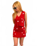 Mercury Star Sweater Mini Skirt Set In Red