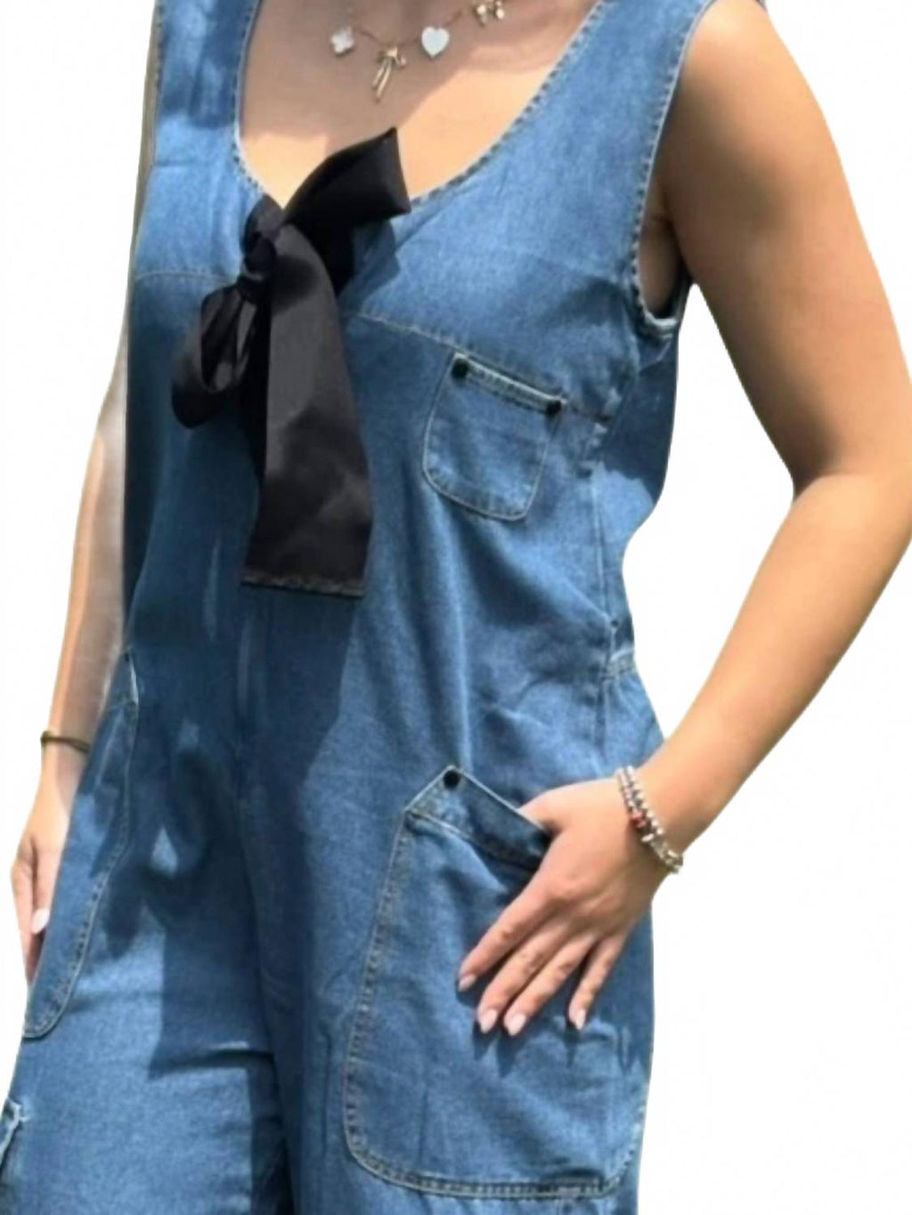 All Eyes On Me Jumpsuit In Light Denim