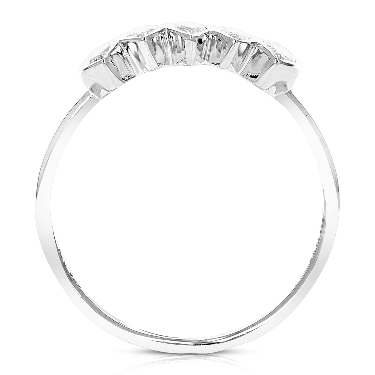 1/2 cttw Pear Lab Grown Diamond 5 Stone Engagement Ring in 14K White Gold For Women