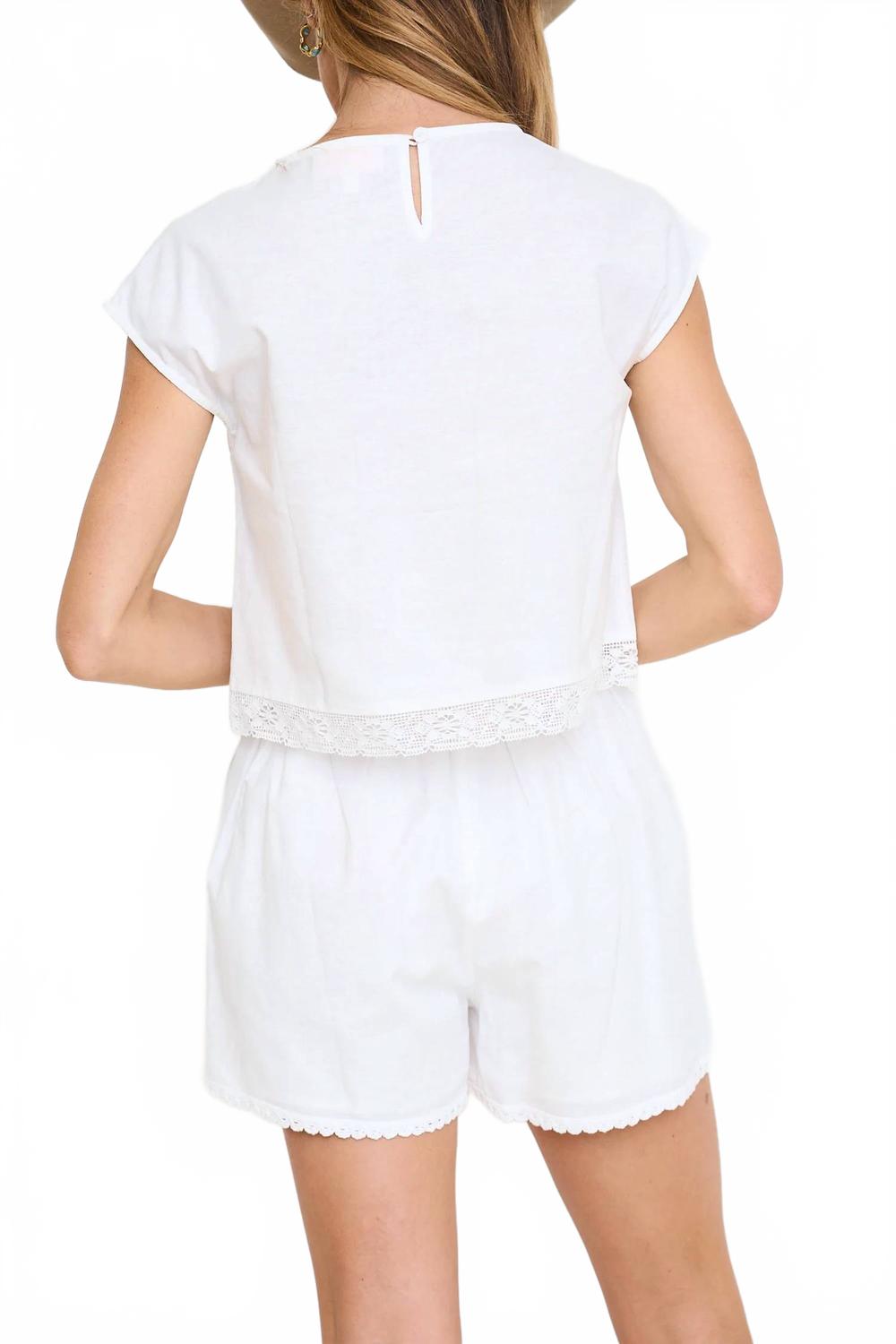 Heirloom Garden Embroidered Lace Set In White