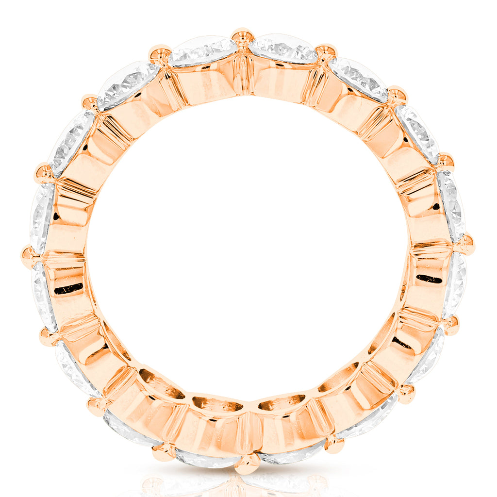 4 cttw Lab Grown Diamond Eternity Ring Wedding Band in 14K Rose Gold For Women