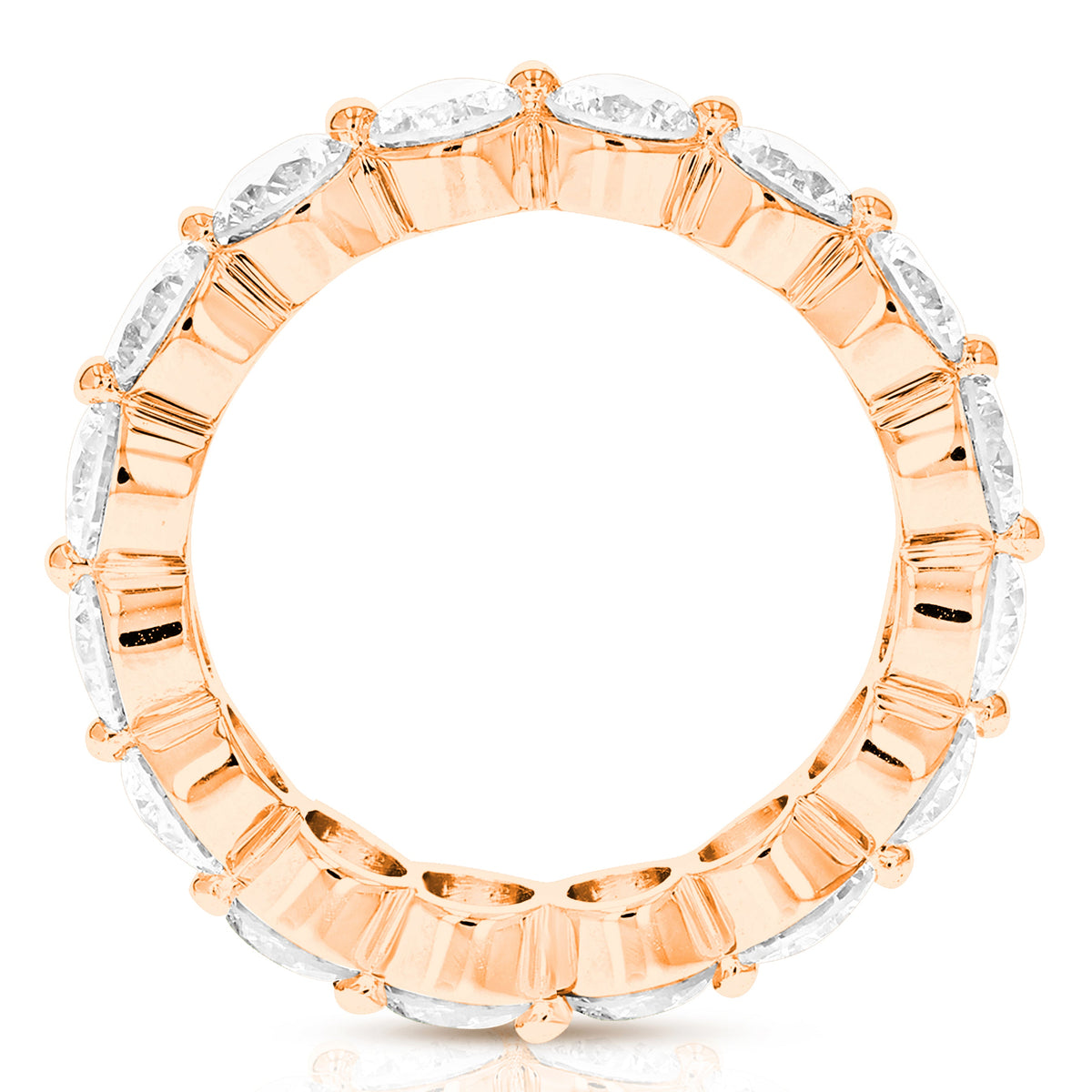4 cttw Lab Grown Diamond Eternity Ring Wedding Band in 14K Rose Gold For Women