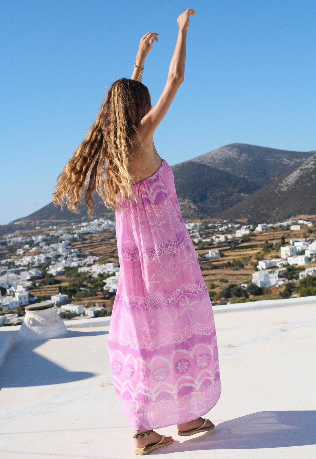 Mermaid Cove Strapless Maxi Dress In Musk