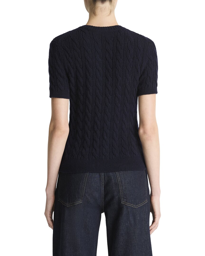 Vince Wool & Cashmere-Blend Cable T-Shirt