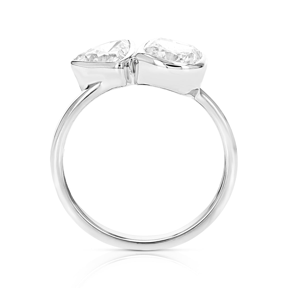 2 cttw Cushion and Trillion Lab Grown Diamond 2 Stone Engagement Ring in 14K White Gold For Women